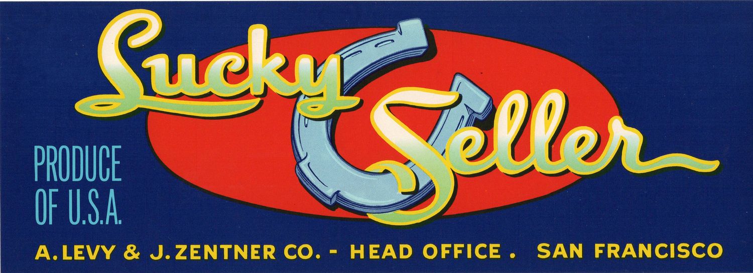 20th Century Fruit Label - Lucky Seller Produce of San Francisco