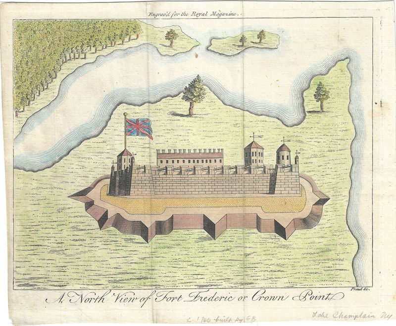1761 North View of Fort Frederic from the Royal Magazine w/hc