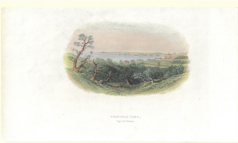 1844 View of Provincetown  &amp; Cape Cod Harbor w/hc