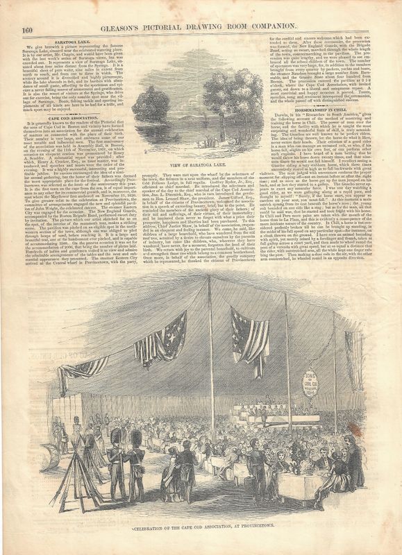 1852 View of the Celebration of the Cape Cod Asso. from the Pictorial Drawing Room Companion