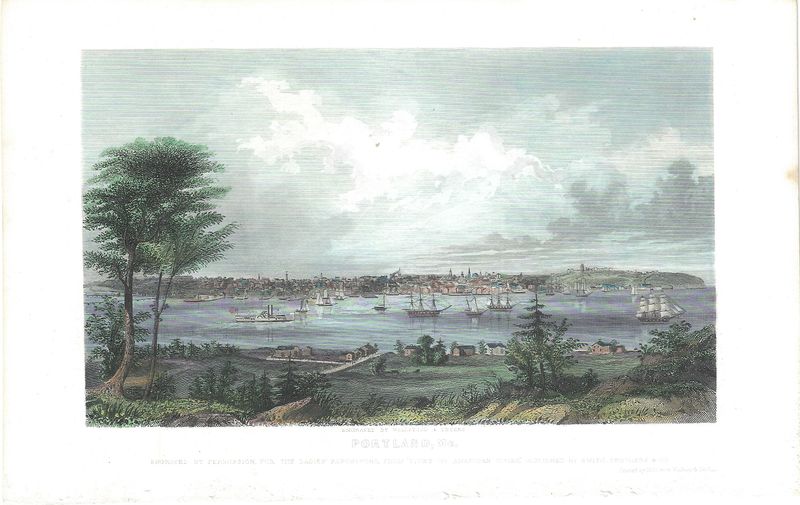 1856 View of Portland, Maine w/hc