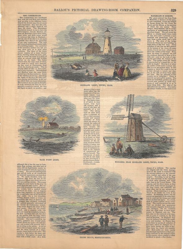 1860 Views of Truro Beach Mass from Ballou's Pictorial w/hc