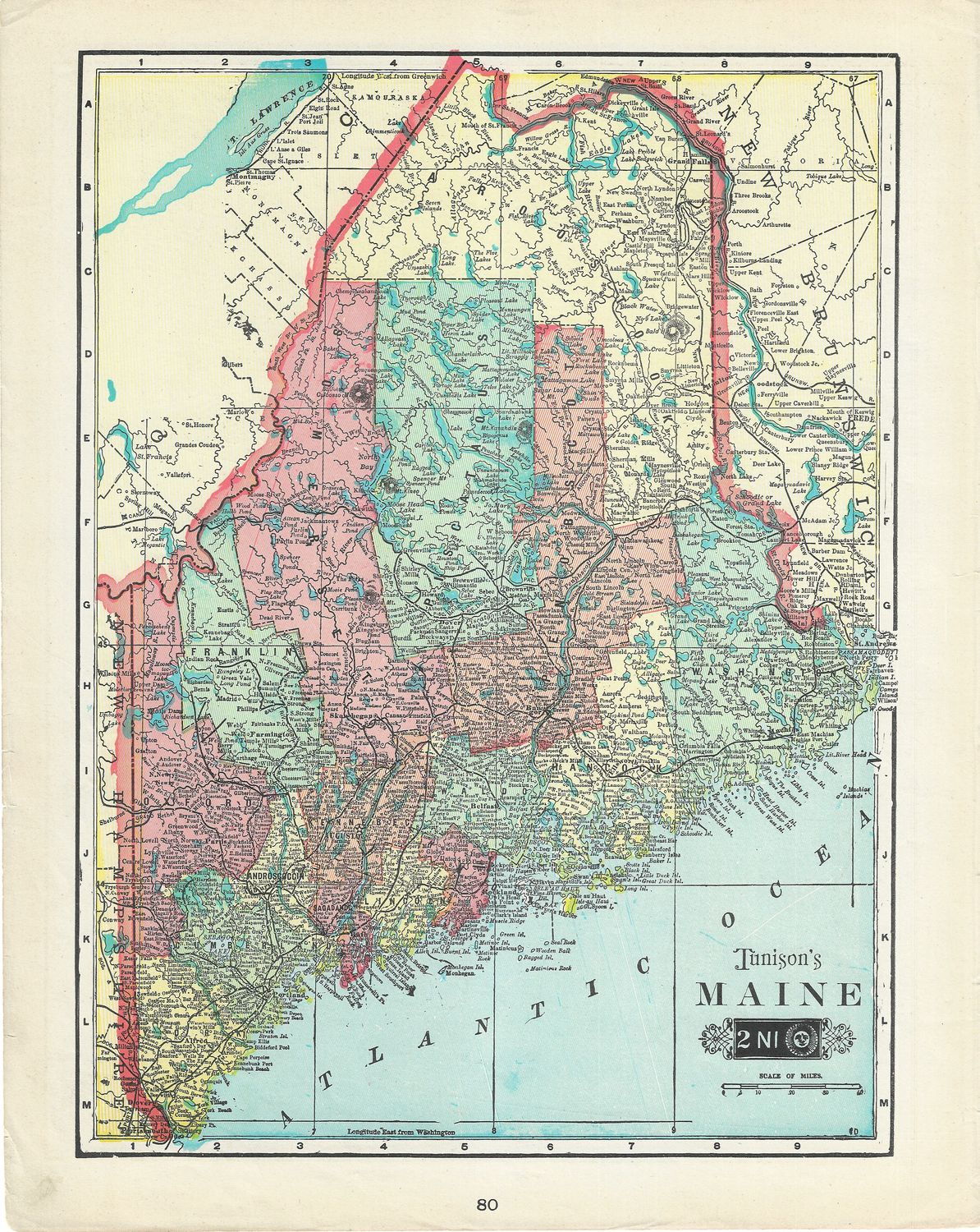 1900 Map of Maine from Tunison
