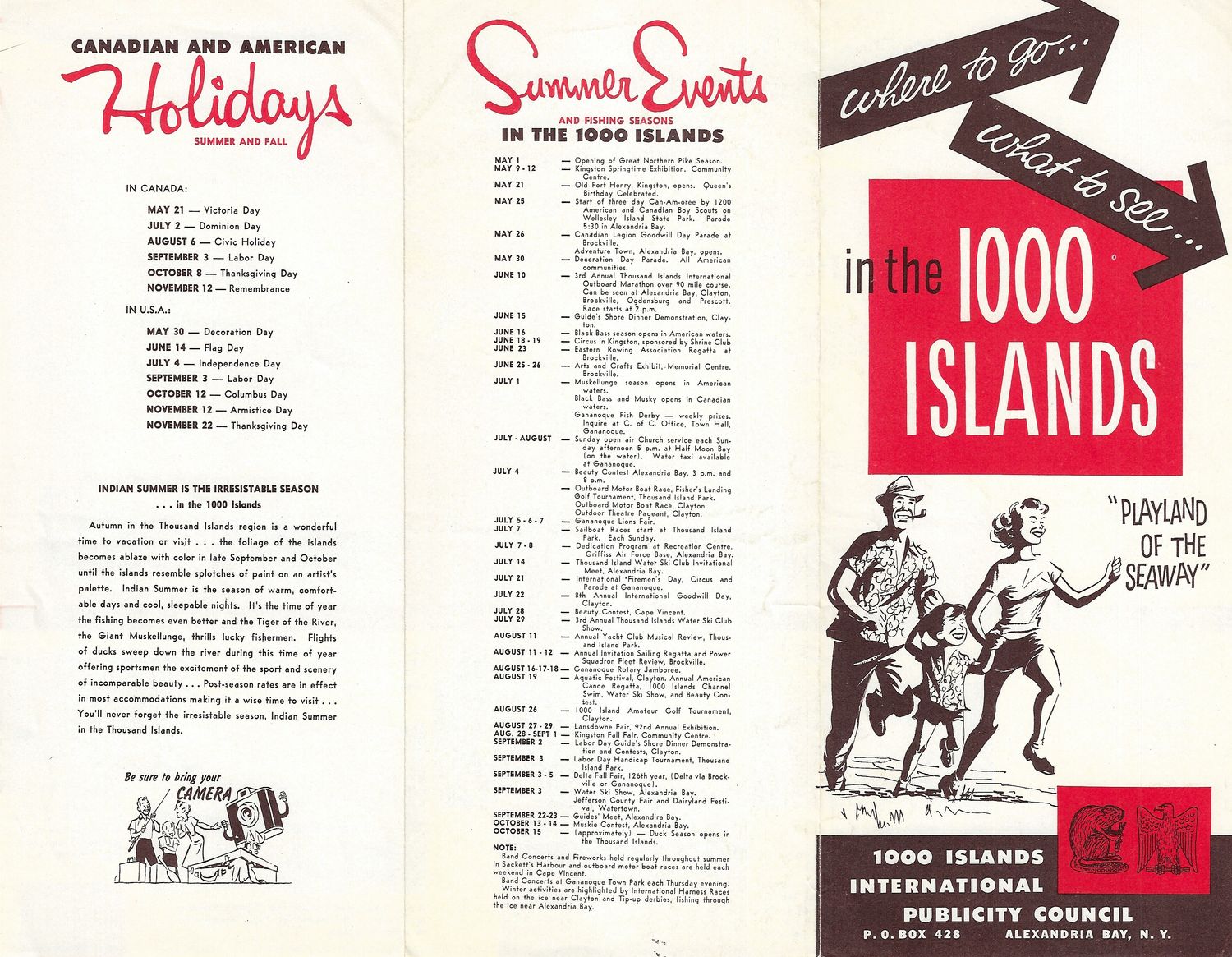 1965 Map of Playland of the St. Lawrence Seaway  from the Publicity Co.