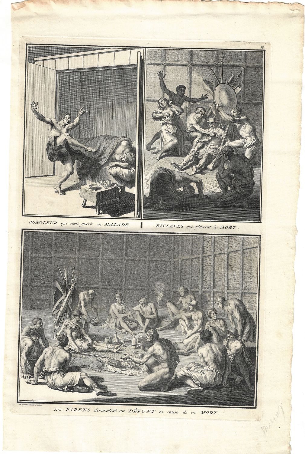 1726 View of  the Scaring Away of a Malady from Ceremonies et Costumes by B.Picart