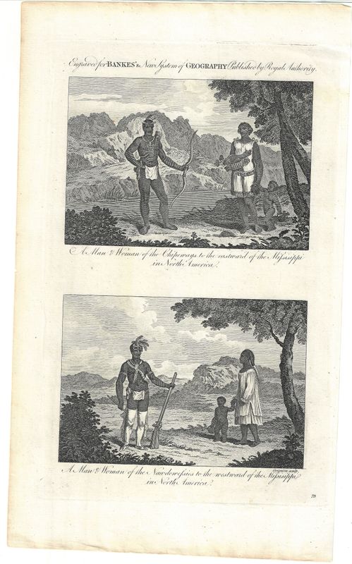 1785 View of the Chippaways of North America from Bank's Geography