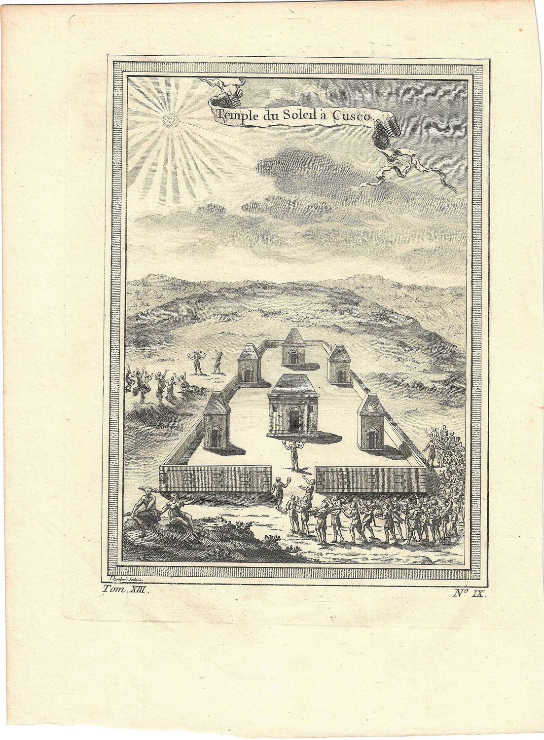 1788 View of the Temple of the Sun in Cusco in French 