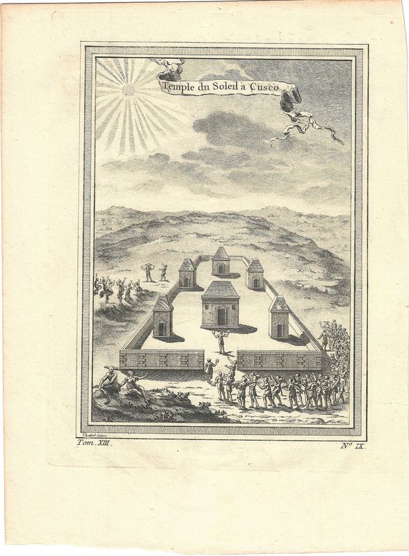 1788 View of the Temple of the Sun in Cusco in French 
