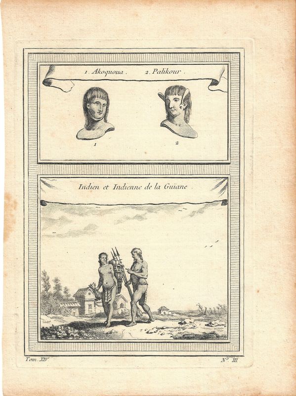 1788 View of the Native Peoples of Guiana in French