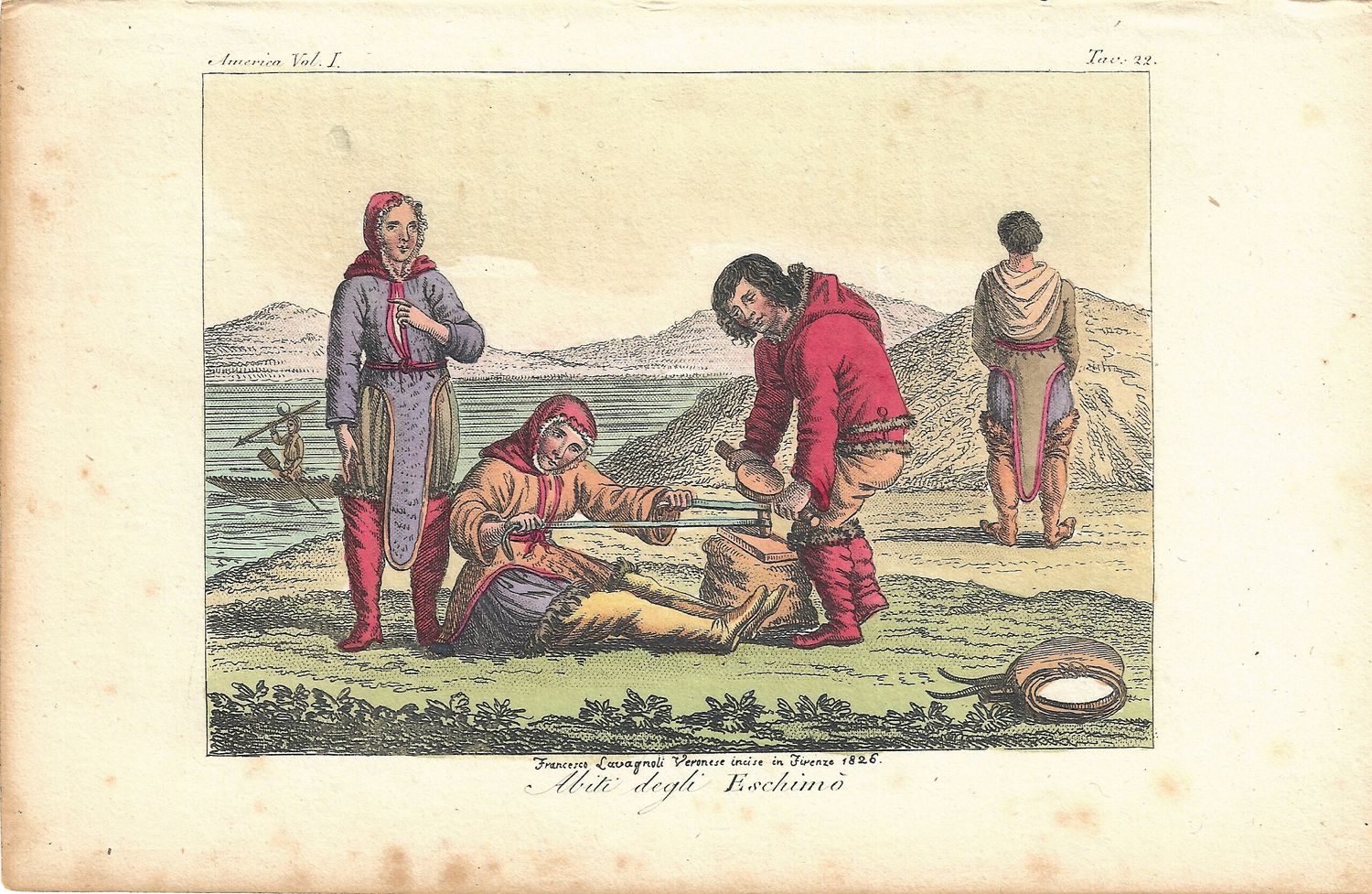 1826 View of the Eskimo People in Italian