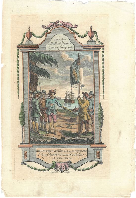 1785 View of Sir W Raleigh raising the Standard w/hc from Middleton's