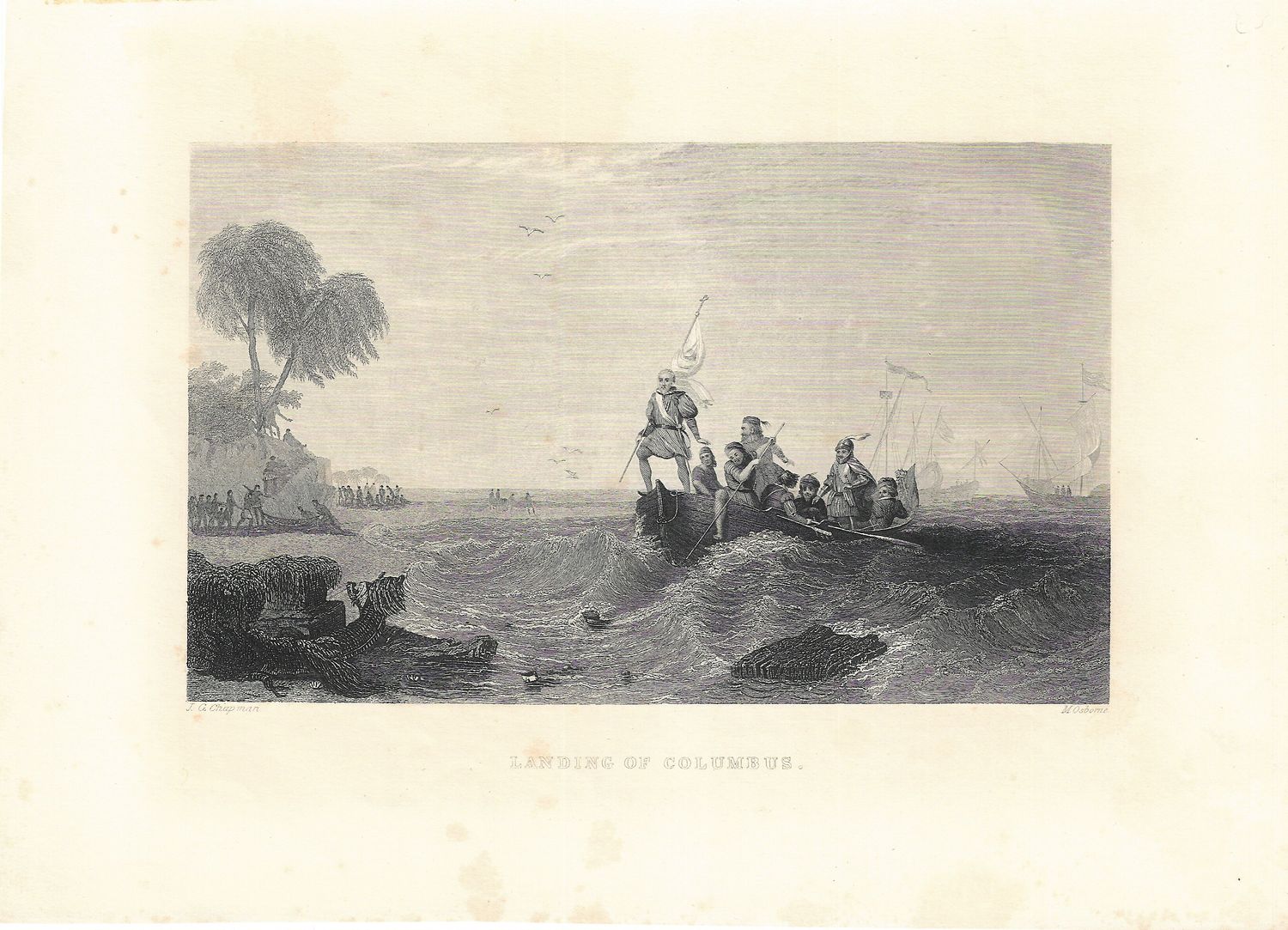 1857 View of the Landing of Columbus