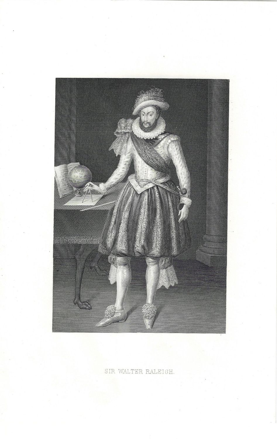 1860 View of Sir Walter Raleigh Standing