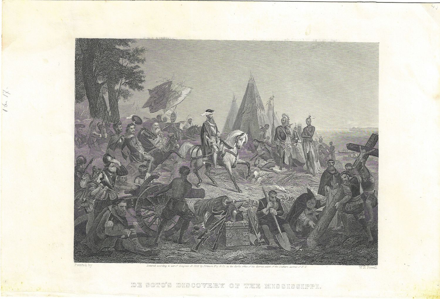 1868 View of Desoto's Discovery of the Mississippi