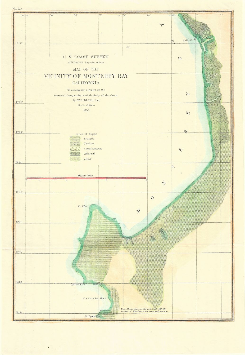 1855 USCS Vicinity of Monterey Bay CA w/hc