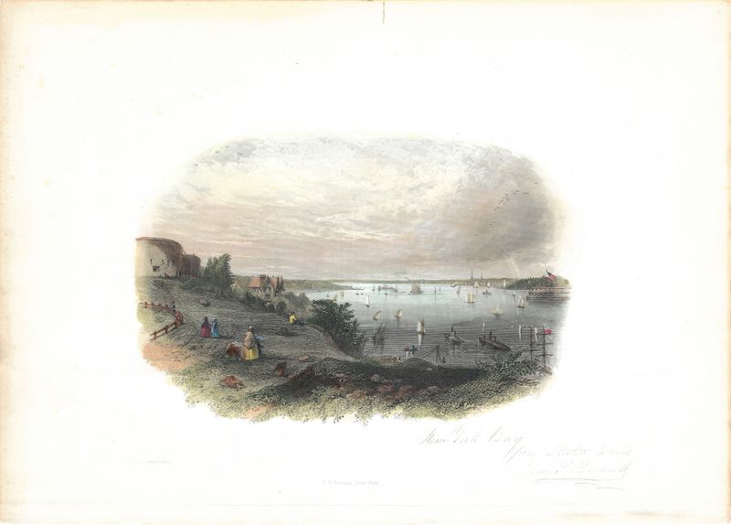 1851 View of New York Bay from Staten Island w/hc