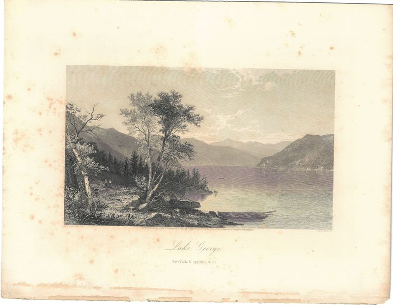 1873 View of Lake George (NY) from Picturesque America