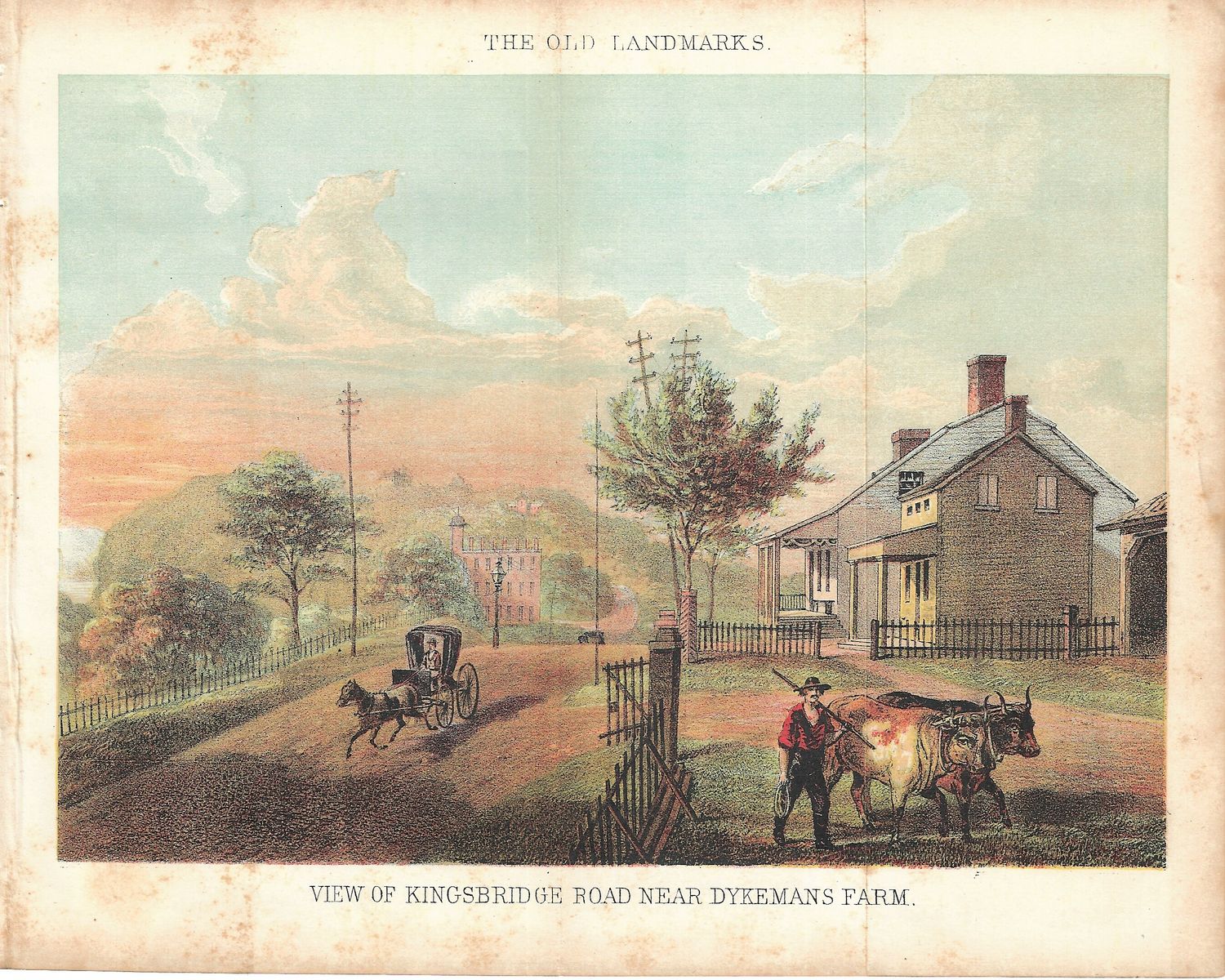 1869 View of Kingsbridge Road near Dykeman&#39;s Farm, New York City from the Manual of the Corp of NY