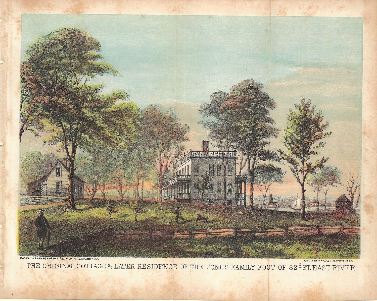 1869 View of the original cottage ... of the Jones Family , New York City from the Manual of the Corp of NY: