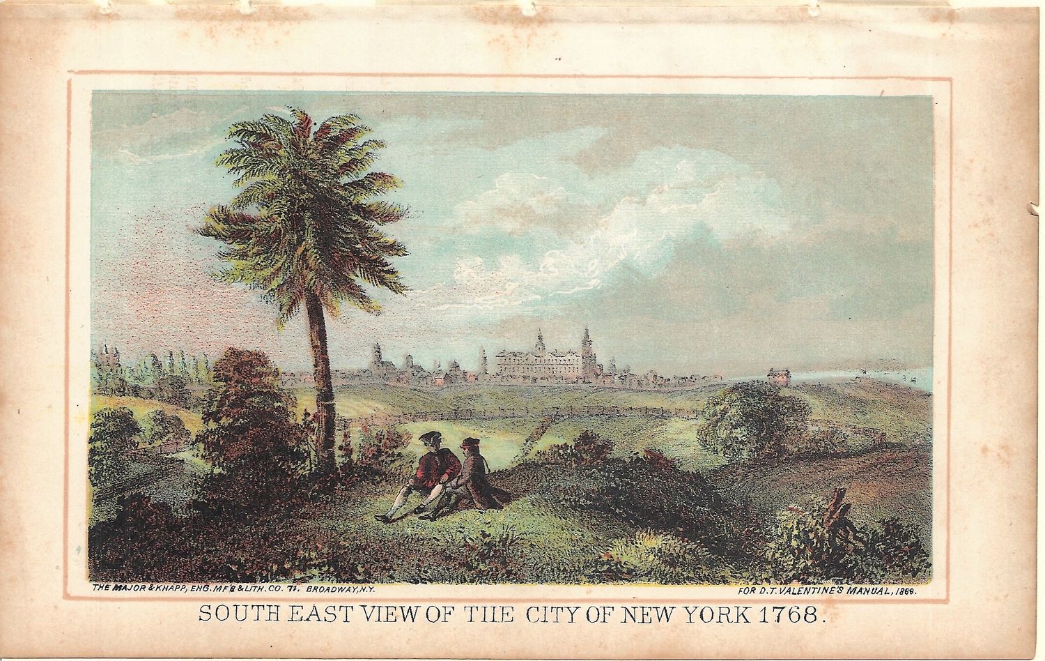1869 Group of Views (7) of early New York City Homes &amp; Locations from the Manual of the Corp of NY: