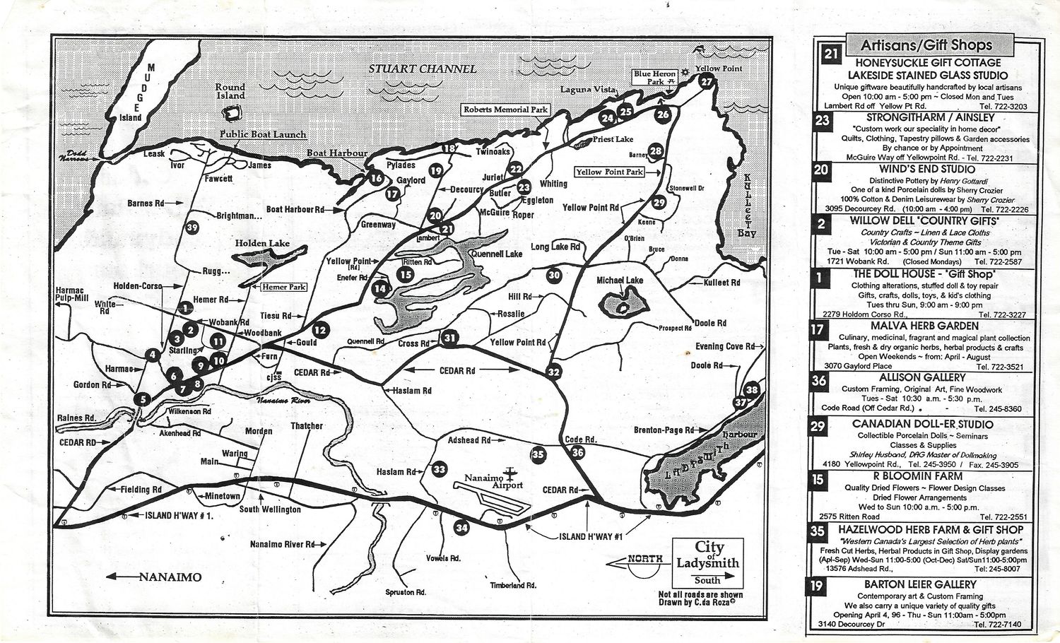 1996 Map of Nanaimo , BC Canada