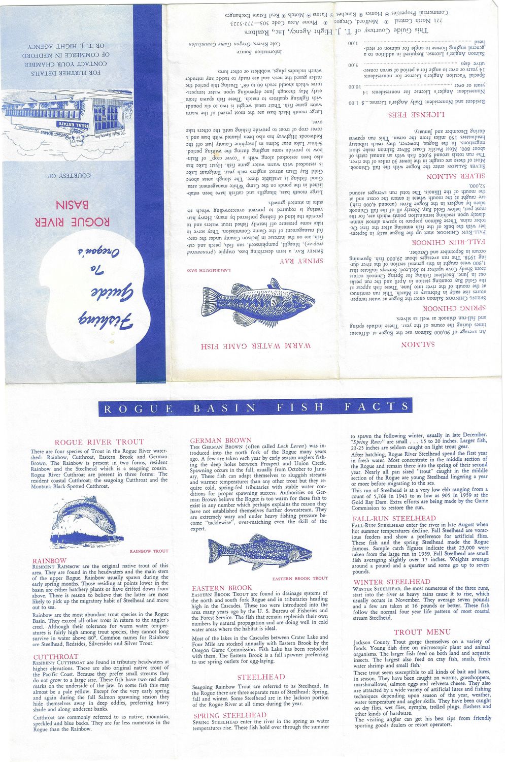 1963 FIshing Guide &amp; Map to Oregon's Rogue River Basin