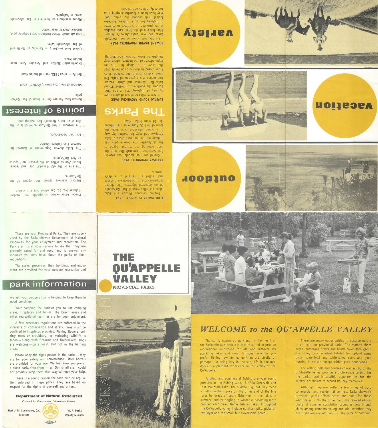 1966 Map of the Qu'appelle Valley in Saskatchewan, Canada