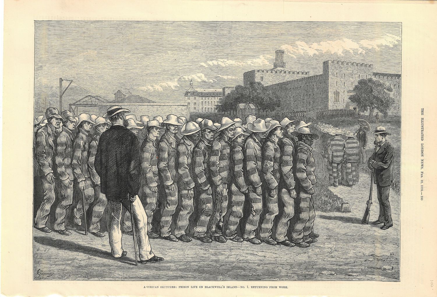 1876 View of Prison Life on Blackwell's Island from the Illustrated London News