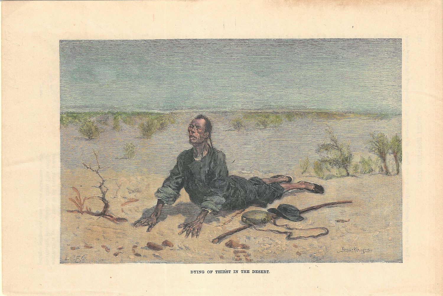 1881 Illustrated View of "Dying of Thirst in the Desert" by Fredrick Remington