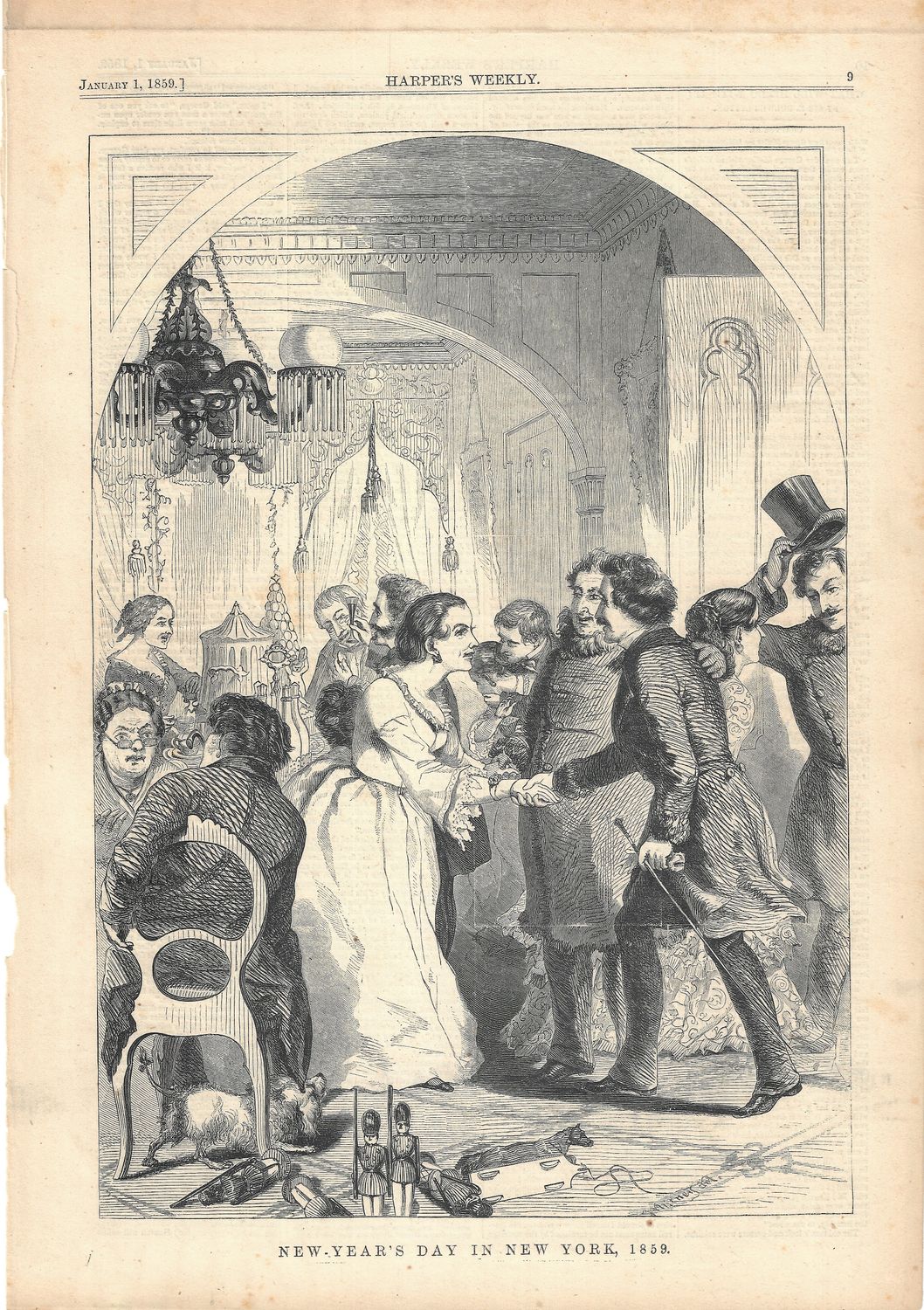 1859 View of New Year's Day in New York from Harper's Weekly