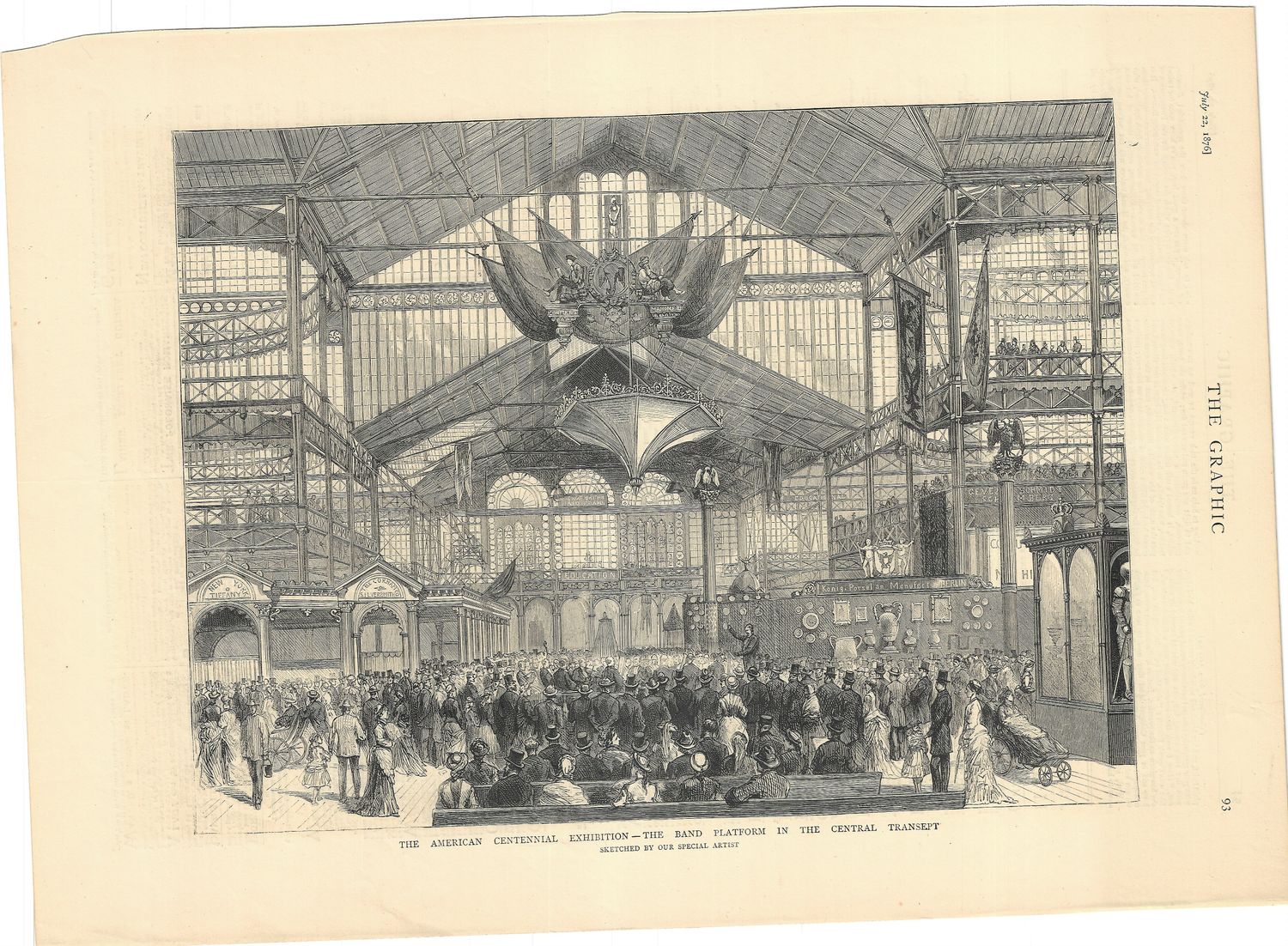 1876 Views of the American Centennial Celebrations in Philadelphia- The Band Platform in the central transept
