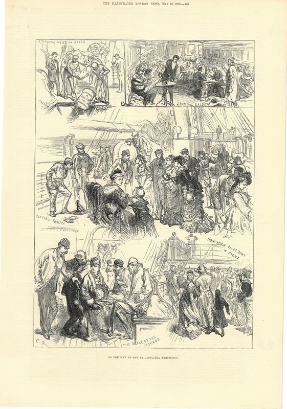 1876 Views of the American Centennial Exhibition in Philadelphia-  On the Way to Philadelphia Exhibition
