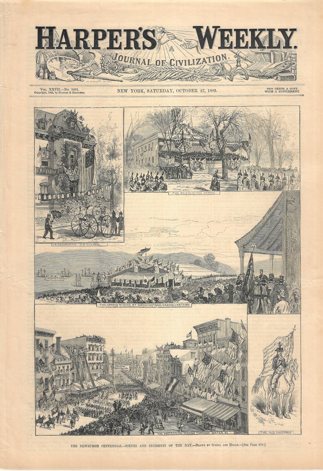 1883 Scenes of The Newburgh Centennial from Harper&#39;s Weekly