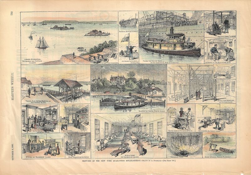 1887 Views of New York Immigrant Quarantine: Swineburne and Hoffman, Ellis Island Rejects