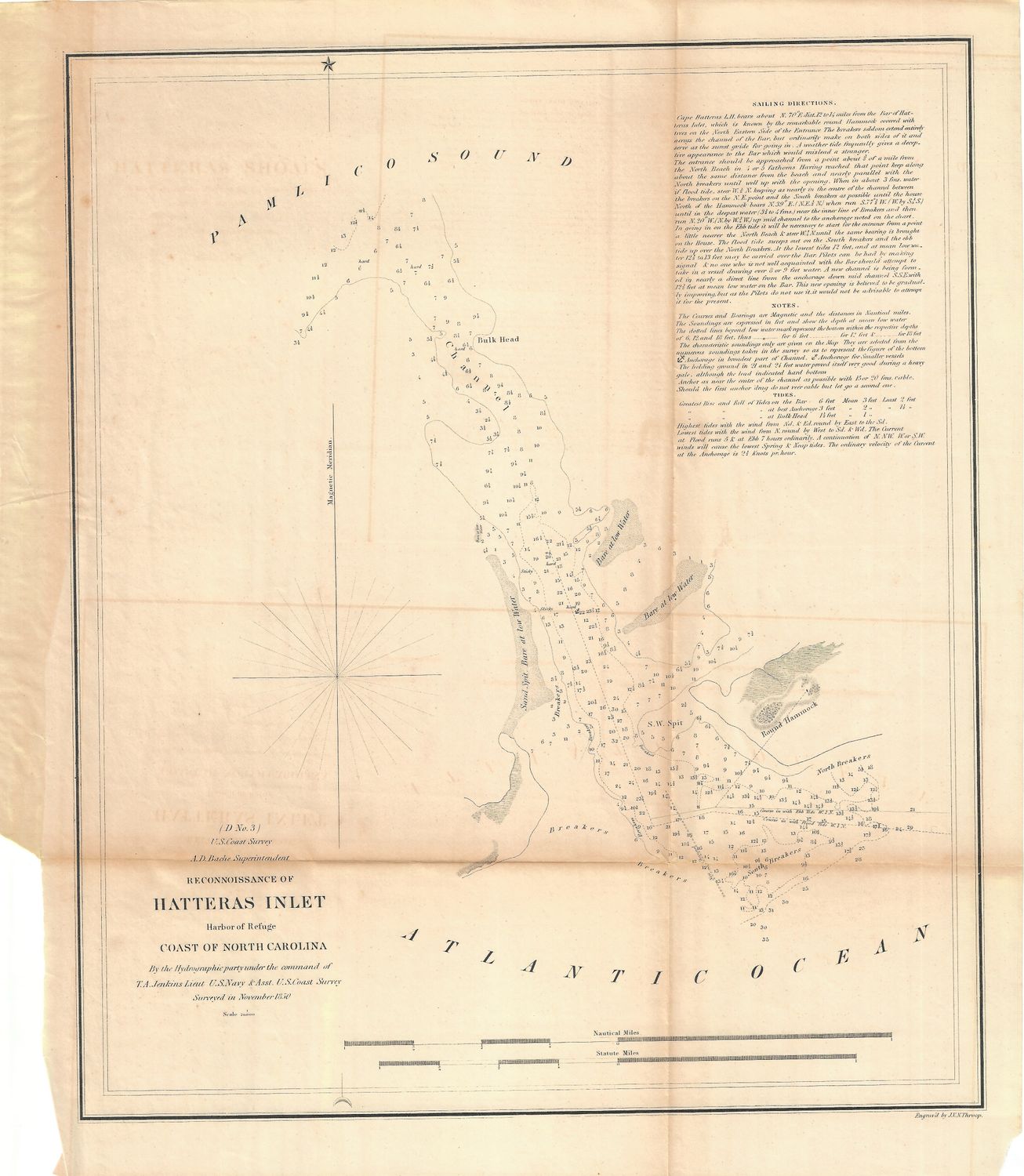 1850 USCS Hatteras Inlet North Carolina Coast