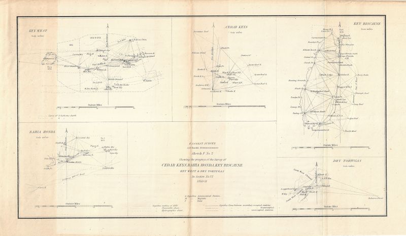 1849-51 USCS Cedar Keys, Bahia Honda, Key Biscane &amp; Key West