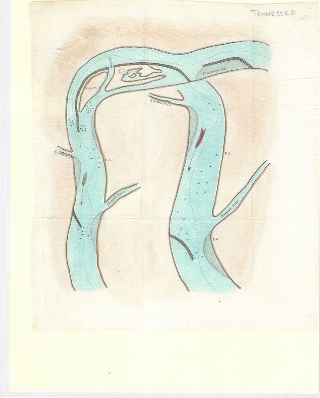 1850 USCS Tennessee, Harpeth River, hand-colored