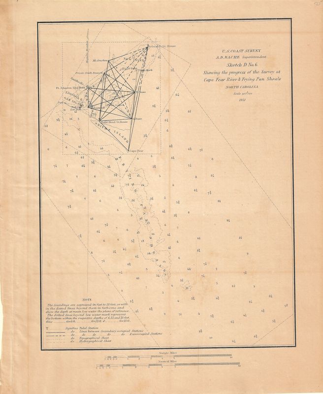 1851 USCS Cape Fear River &amp; Frying Pan Shoals, North Carolina