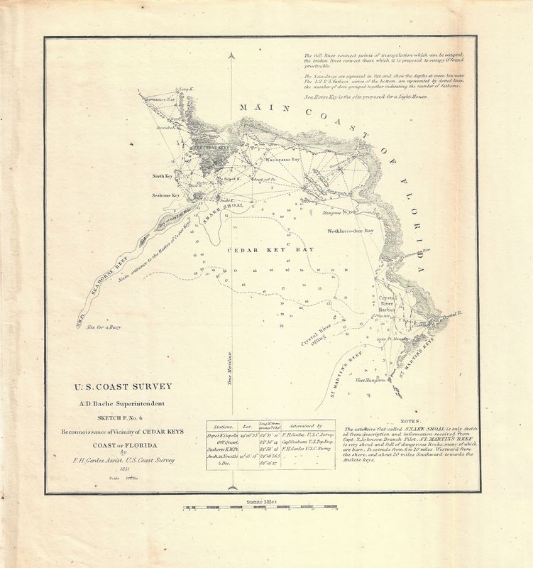 1851 USCS Cedar Key Bay, Florida