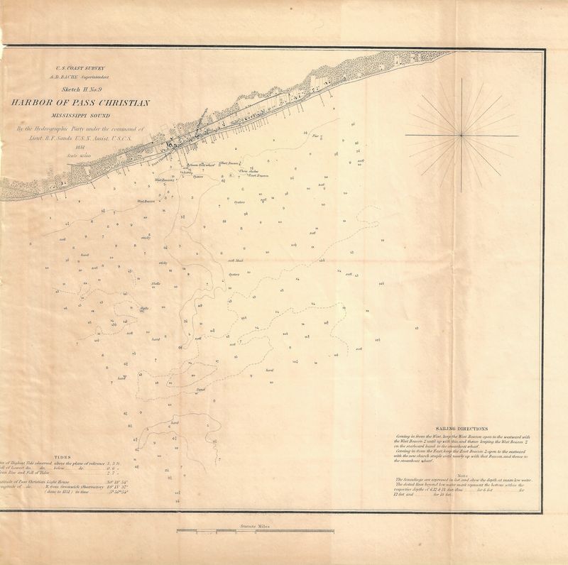 1851 USCS Harbor of Pass Christian, Mississippi Sound