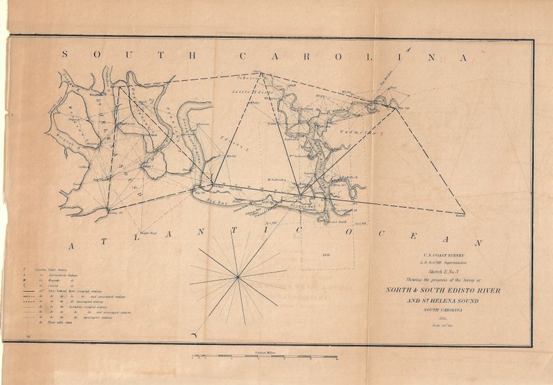 1851 USCS North &amp; South Edisto River, St Helena Sound, South Carolina