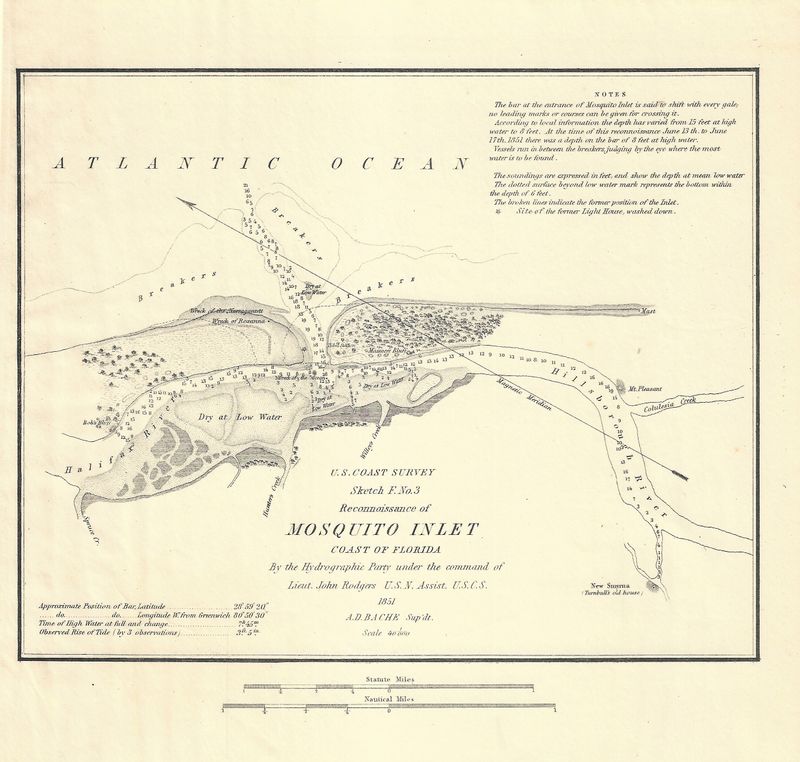 1851 USCS Mosquito Inlet Coast of Florida