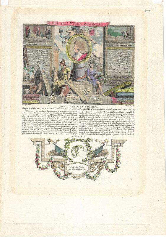 1713 Illustration from Les Illustres Francaise - Jean Baptiste Colbert by Robert Challe