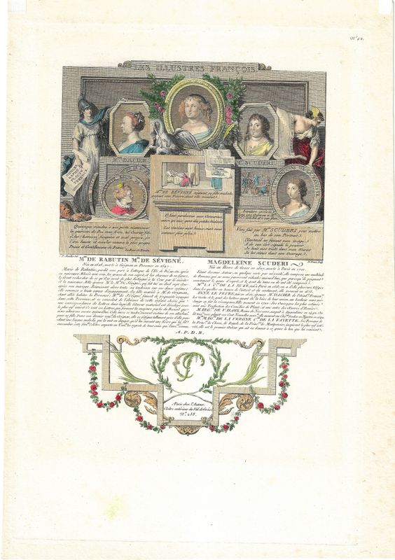1713 Illustration from Les Illustres Francaise - Mme 's Du Rabutin, Sevigne &amp; Scuderi by Robert Challe