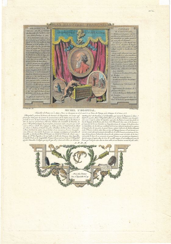 1713 Illustration from Les Illustres Francaise -Michel L'Hospital by Robert Challe