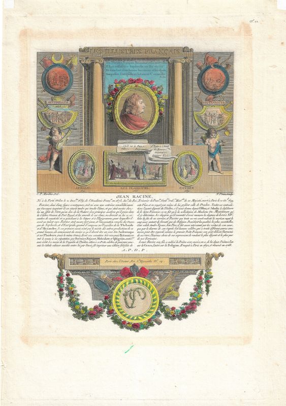 1713 Illustration from Les Illustres Francaise - Jean Racine by Robert Challe