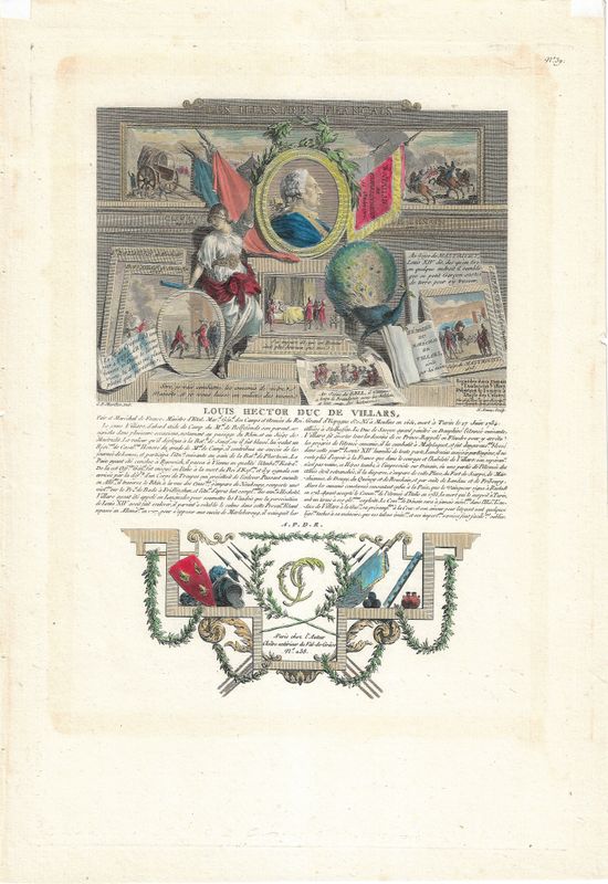 1713 Illustration from Les Illustres Francaise -Louis Hector Villars by Robert Challe