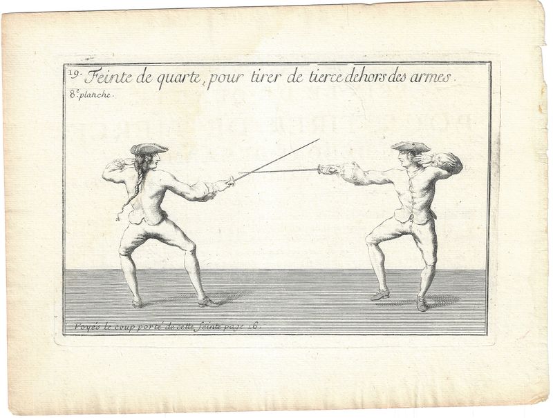 1737 Views of Fencing , derived from Academie de L'Espee by D'Anvers - 8e planche