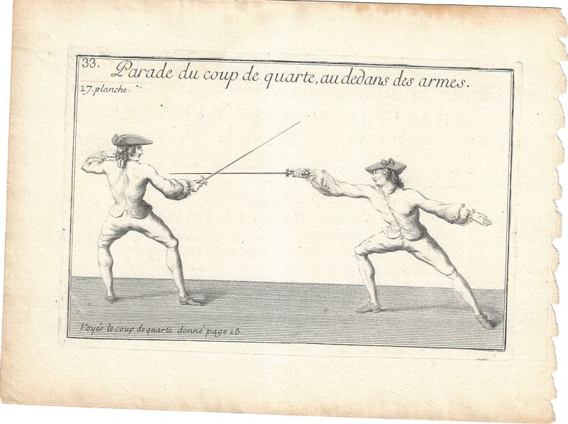 1737 Views of Fencing , derived from Academie de L'Espee by D'Anvers - 17e planche