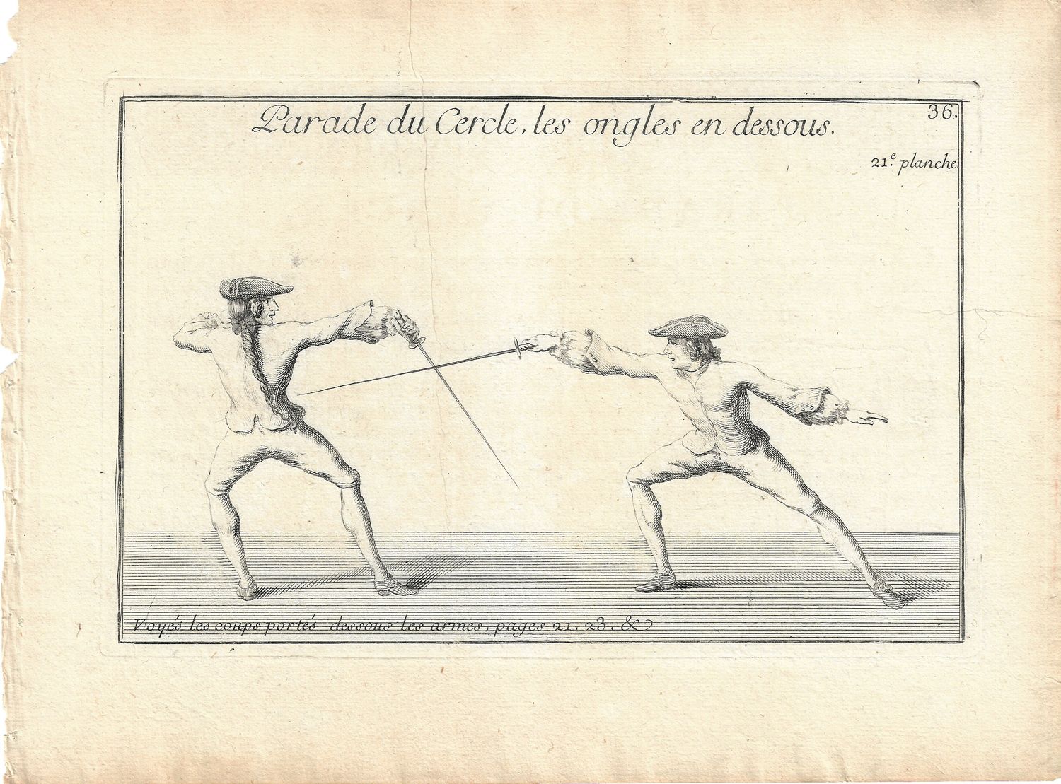 1737 Views of Fencing , derived from Academie de L&#39;Espee by D&#39;Anvers -  21e planche